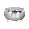 Zuo Modern Solo Coffee Table Silver - With Dimensions