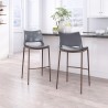 Zuo Modern Ace Barstool in Dark Gray and Walnut - Lifestyle