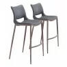 Zuo Modern Ace Barstool in Dark Gray and Walnut - Set of 2 - Zuo Modern Ace Barstool in Dark Gray and Walnut - Set of 2