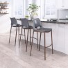 Zuo Modern Ace Barstool in Dark Gray and Walnut - Lifestyle 2