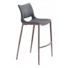 Zuo Modern Ace Barstool in Dark Gray and Walnut - Angled