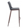 Zuo Modern Ace Barstool in Dark Gray and Walnut - Side