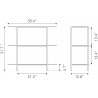 Zuo Modern Tre Console Table in Blue - Dimension Sheet