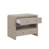 Sunpan Atherton Nightstand in Sand - Angled with Opened Decor