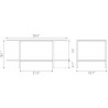 Zuo Modern Pullman Coffee Table in White - Dimension Sheet