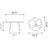 Zuo Modern Gingko Coffee Table Antique Brass - Dimensions Sheet