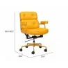 Zuo Modern Smiths Office Chair Yellow - With Dimensions - Zuo Modern Smiths Office Chair Yellow - With Dimensions