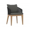 Sunpan Capri Dining Armchair In Natural And Gracebay Grey - Angled