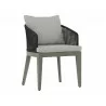 Capri Dining Armchair In Smoke Grey And Copacabana Marble - Angled - Capri Dining Armchair In Smoke Grey And Copacabana Marble - Angled