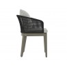 Capri Dining Armchair In Smoke Grey And Copacabana Marble - Side