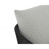 Capri Dining Armchair In Smoke Grey And Copacabana Marble - Seat Back 