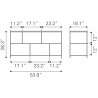 Zuo Modern Singularity Console Table White and Black - Dimension Sheet
