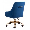 Zuo Modern Madelaine Office Chair Navy Blue and Gold - Back Angled View