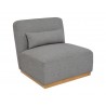 Sunpan Carbonia Swivel Lounge Chair In Fontelina Grey - Angled View