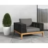 Sunpan Salerno Armchair Grey Front View - Sunpan Salerno Armchair Grey Front View