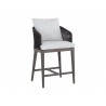 Sunpan Capri Counter Stool In Smoke Grey And Copacabana Marble - Angled
