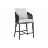 Sunpan Capri Counter Stool In Smoke Grey And Copacabana Marble - Angled - Sunpan Capri Counter Stool In Smoke Grey And Copacabana Marble - Angled