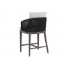 Sunpan Capri Counter Stool In Smoke Grey And Copacabana Marble - Back Angle