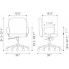 Zuo Modern Lionel Office Chair in Olive Green - Dimension Sheet