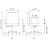Zuo Modern Lionel Office Chair in Olive Green - Dimension Sheet - Zuo Modern Lionel Office Chair in Olive Green - Dimension Sheet