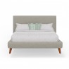 Alpine Furniture Britney Full Size Upholstered Platform Bed in Light Grey Linen - Front