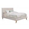 Alpine Furniture Britney Full Size Upholstered Platform Bed in Light Grey Linen - Angled