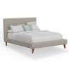 Alpine Furniture Britney Full Size Upholstered Platform Bed in Light Grey Linen - Angled View