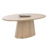 Sunpan Althea Dining Table - Oval in Light Oak - 84" - Angled with Decor