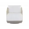 Sunpan Allariz Swivel Armchair in Greige and Stinson White - Front - Sunpan Allariz Swivel Armchair in Greige and Stinson White - Front