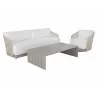 Sunpan Allariz Swivel Armchair in Greige and Stinson White - With Set - Sunpan Allariz Swivel Armchair in Greige and Stinson White - With Set