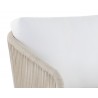 Sunpan Allariz Swivel Armchair in Greige and Stinson White - Arm Close-up