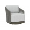 Allariz Swivel Armchair in Warm Grey and Gracebay Light Grey - Angled