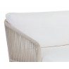 Sunpan Allariz Sofa in Greige and Stinson White - Seat Closeup Top Angle