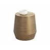 Sunpan Creed Side Table In Antique Gold - Front with Decor - Sunpan Creed Side Table In Antique Gold - Front with Decor