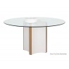 Sunpan Danbury Dining Table Base - Modern Cream - Front Side Anglewith Decor