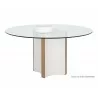 Sunpan Danbury Dining Table Base - Modern Cream - Front Side Anglewith Decor - Sunpan Danbury Dining Table Base - Modern Cream - Front Side Anglewith Decor