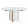 Sunpan Danbury Dining Table Base - Modern Cream - Front Side Angle - Sunpan Danbury Dining Table Base - Modern Cream - Front Side Angle