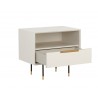  Sunpan Danbury Nightstand in Modern Cream - Angled with Opened Drawer