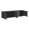 Sunpan Danbury Media Console And Cabinet In Slate Navy - Angled wit hOpened Drawer - Sunpan Danbury Media Console And Cabinet In Slate Navy - Angled wit hOpened Drawer