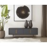 Sunpan Danbury Media Console And Cabinet In Slate Navy - Lifestyle