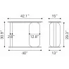 Zuo Modern Pemba Console Table in Multicolor - Dimension Sheet - Zuo Modern Pemba Console Table in Multicolor - Dimension Sheet
