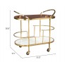 Zuo Modern Antalya Bar Cart Multicolor - With Dimensions
