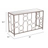 Zuo Modern Convale Console Table in Bronze - With Dimension