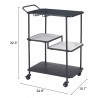 Zuo Modern Constanza Bar Cart in Black - With Dimensions