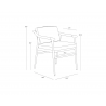 Sunpan Meadow Dining Armchair in Heather Ivory Tweed - With Dimensions
