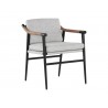 Sunpan Meadow Dining Armchair, Heather Ivory Tweed - Front Side View