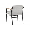 Sunpan Meadow Dining Armchair, Heather Ivory Tweed - Back Side Angle