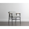 Sunpan Meadow Dining Armchair, Heather Ivory Tweed - Front Side Angle