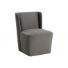 Sunpan Aamita Wheeled Dining Chair - Piccolo Pebble - Front Side Angle