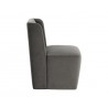 Sunpan Aamita Wheeled Dining Chair - Piccolo Pebble - Side Angle